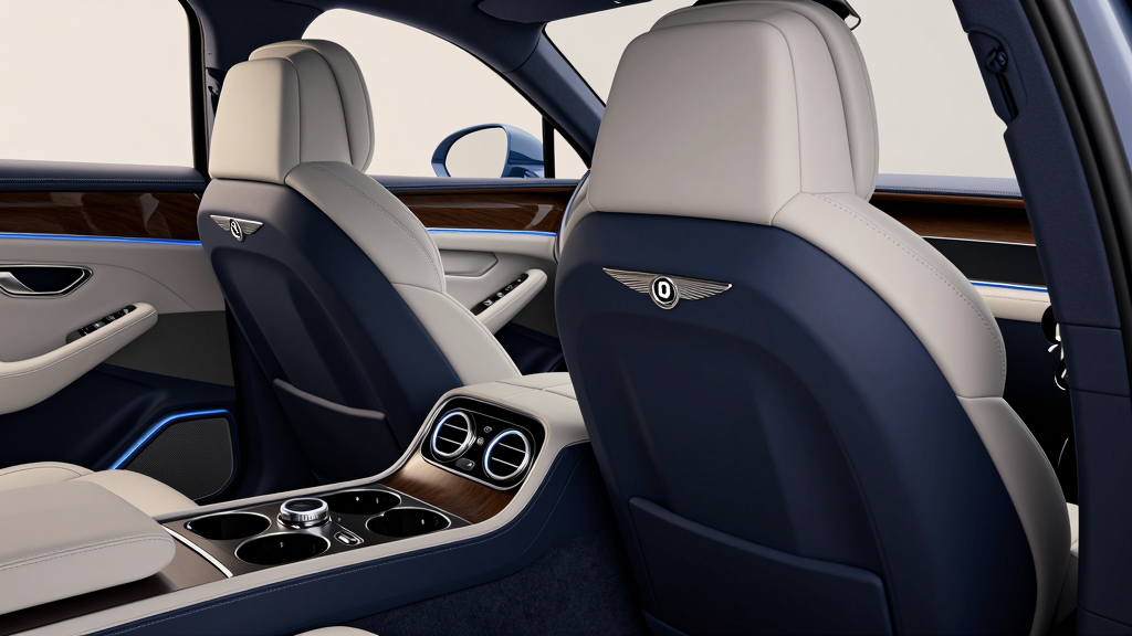 Illustration of the interior of the Bentley Torcal EV, featuring luxury design elements and advanced technology features.